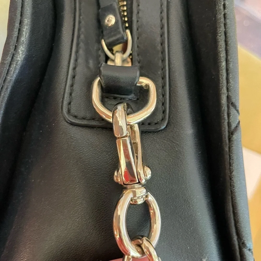 Kate Spade Emerson Place Olivera Quilted Satchel Black and Gold